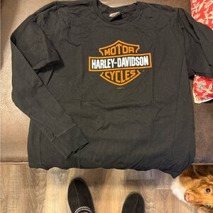 Harley-Davidson Black and Orange Long Sleeve Tee